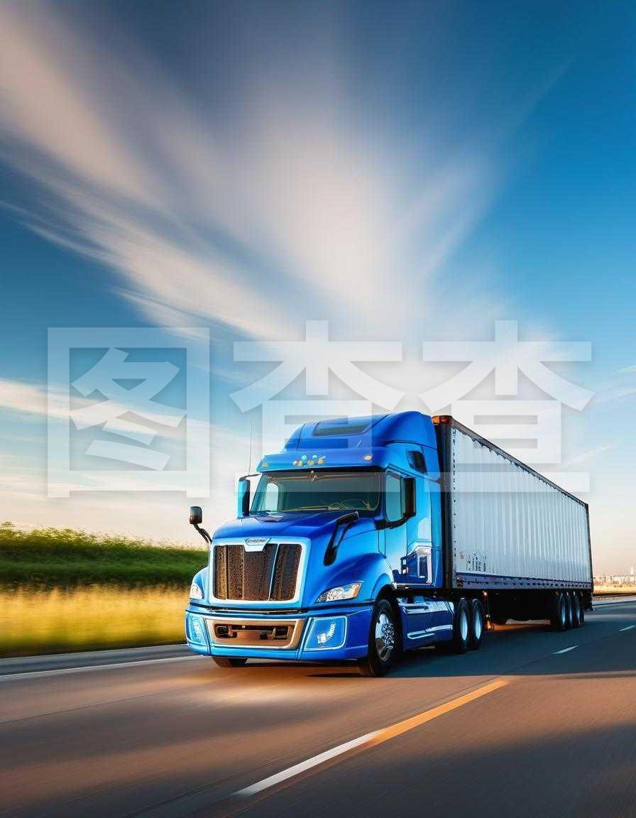 貨運(yùn)卡車(chē)在公路上行駛
